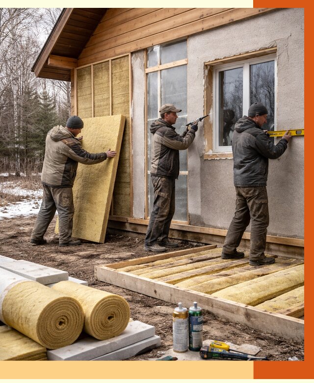 Утепление дачного дома в Ломоносове от 4866 руб/м2 — недорого | ТепломастерЛмн