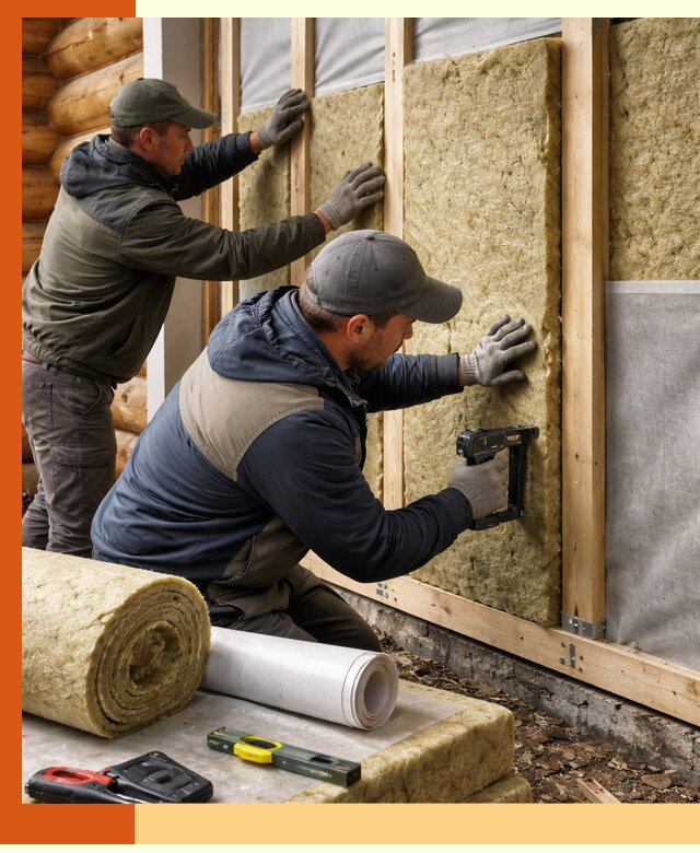Утепление бревенчатого дома под ключ в Ломоносове